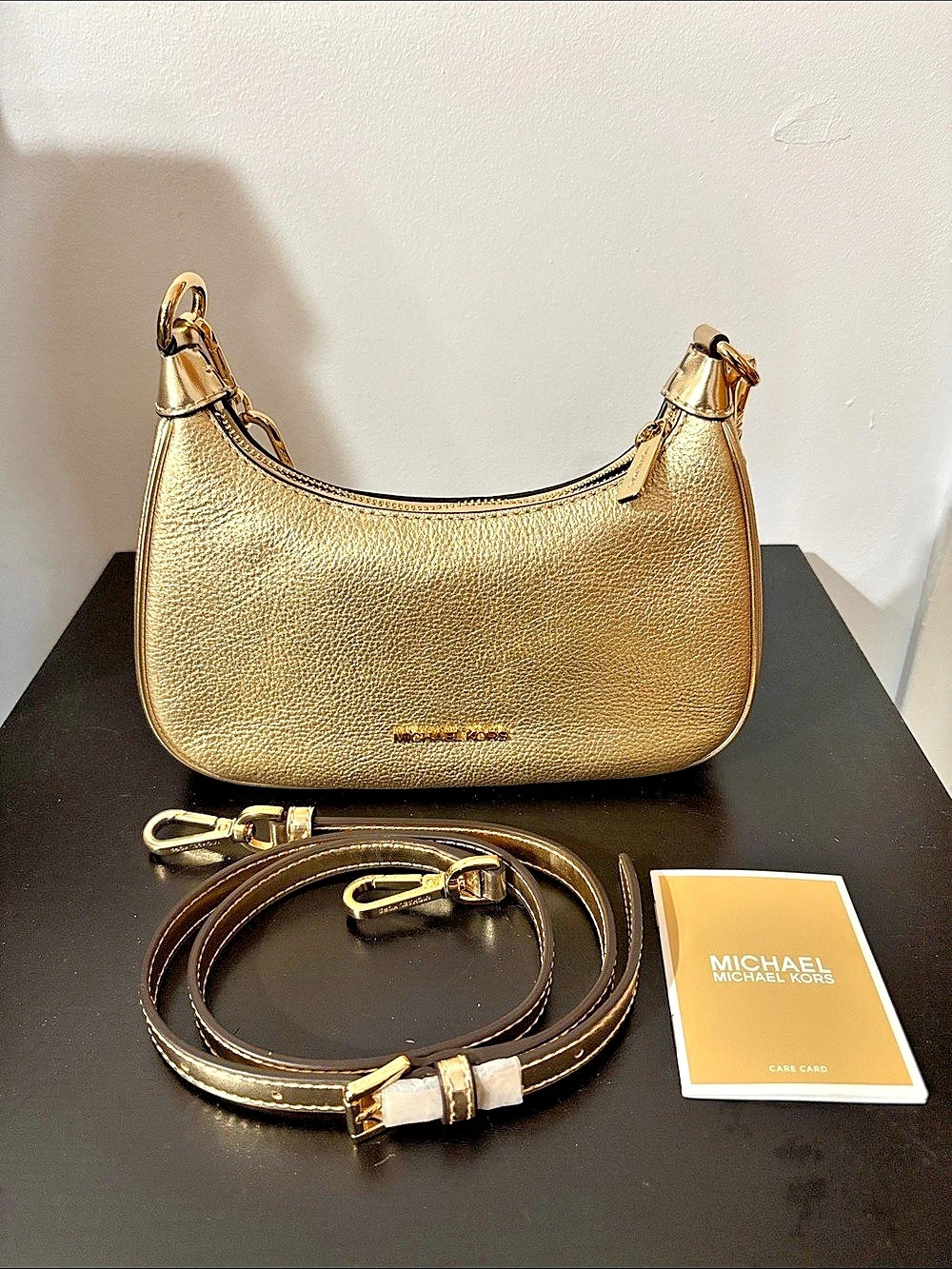 Michael Kors Small Gold & Brown Shoulder Bag Like New